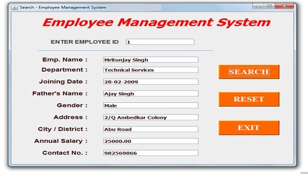 simple employee management system project in java